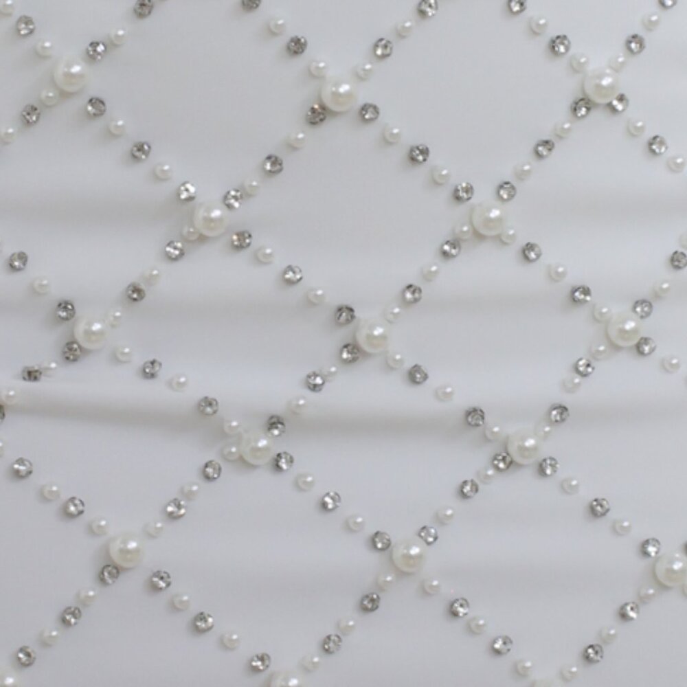 White, Pearl & Rhinestone Mini Skirt for Brides - Picture 3 of 3